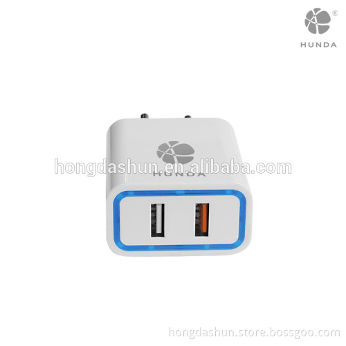 HUNDA 2-Port USB Travel Wall Charger with Quick Charge 2.0